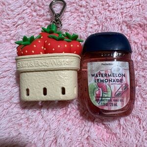 Bath & Body Works Watermelon Lemonade Hand Gel with Cream Strawberry Holder